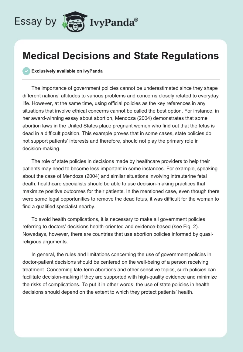 Medical Decisions and State Regulations. Page 1