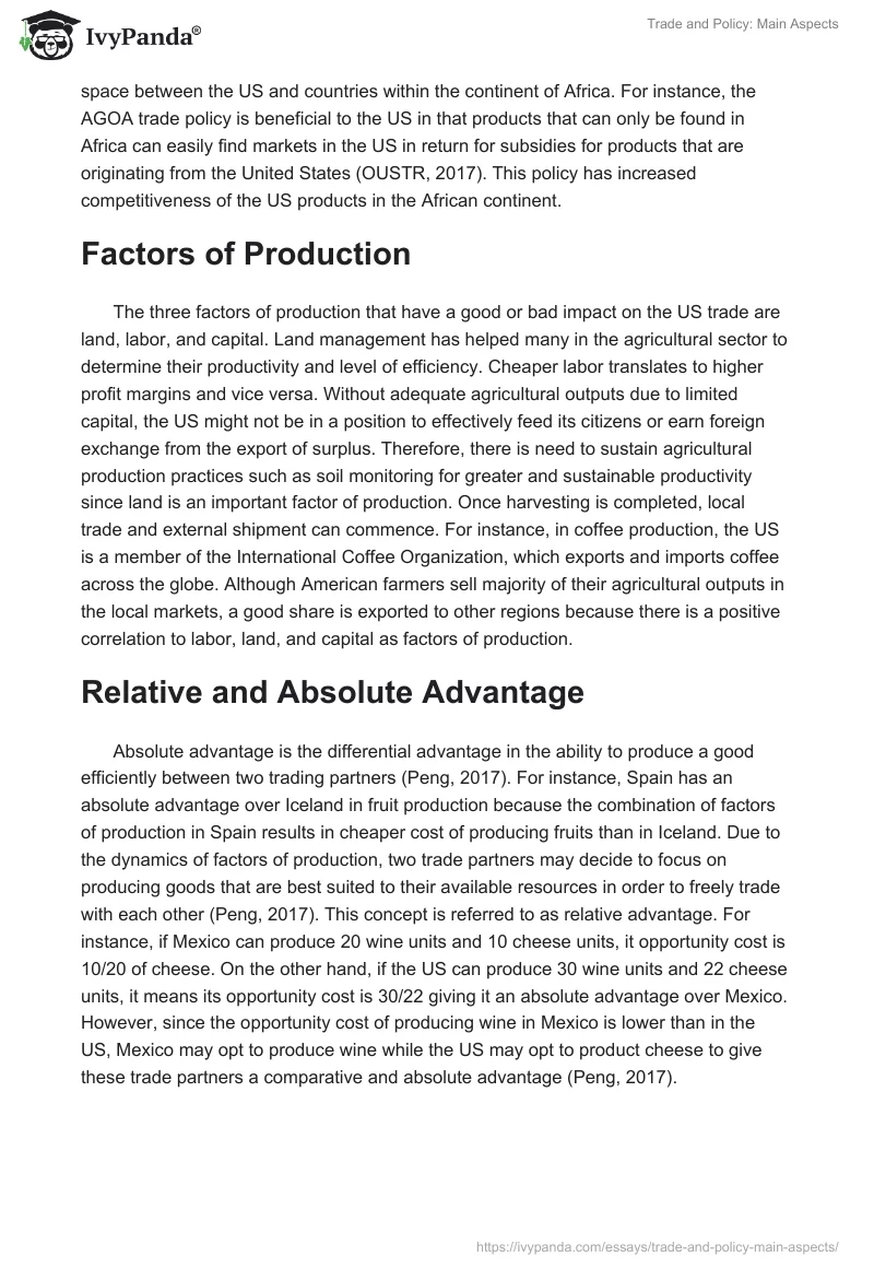 Trade and Policy: Main Aspects. Page 2