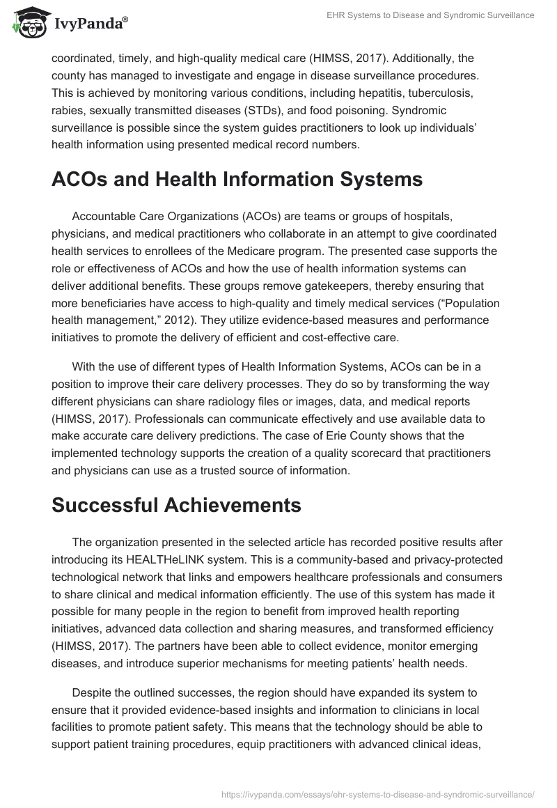 EHR Systems to Disease and Syndromic Surveillance. Page 2