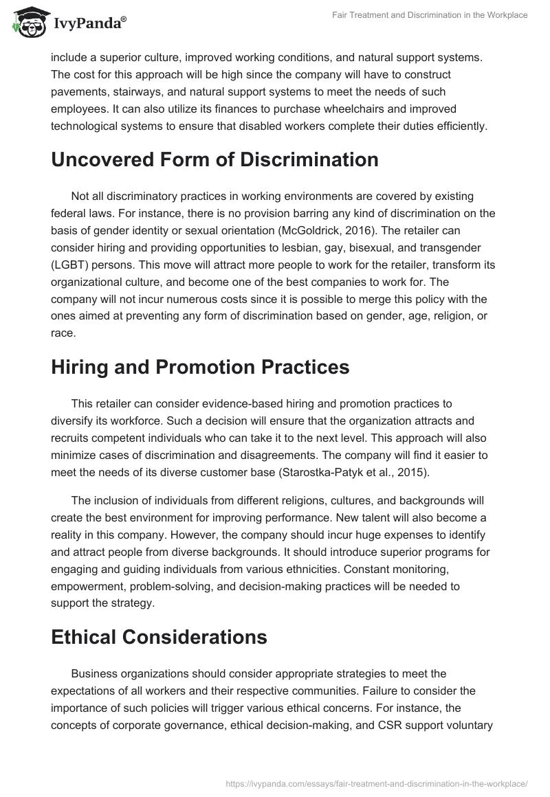 Fair Treatment and Discrimination in the Workplace. Page 2