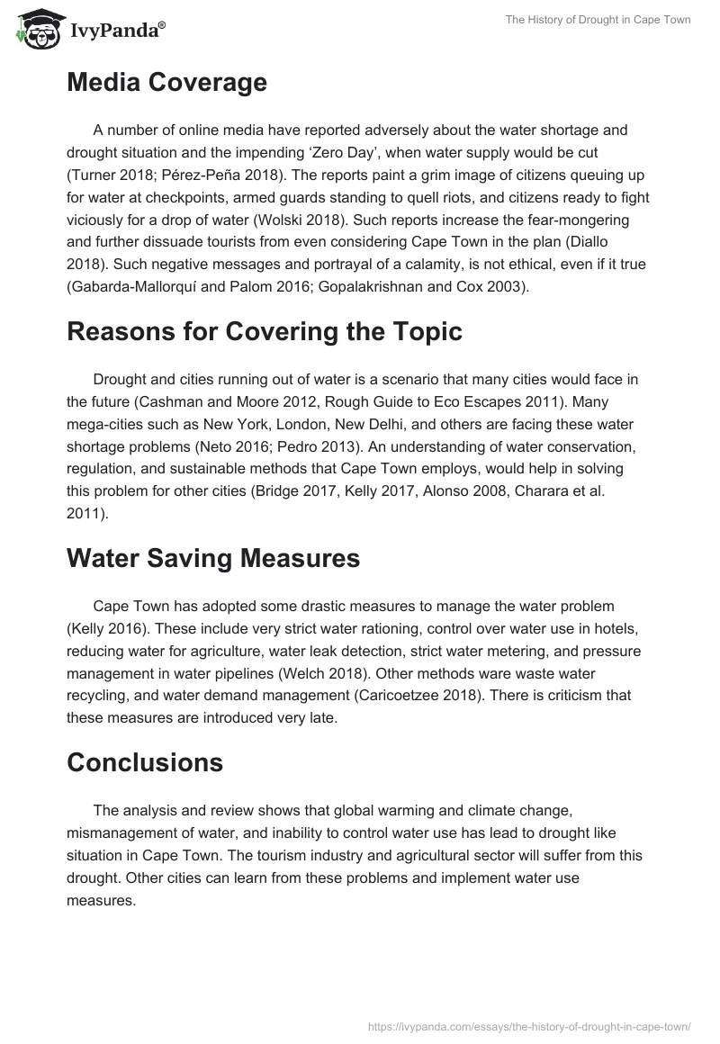 The History of Drought in Cape Town. Page 2