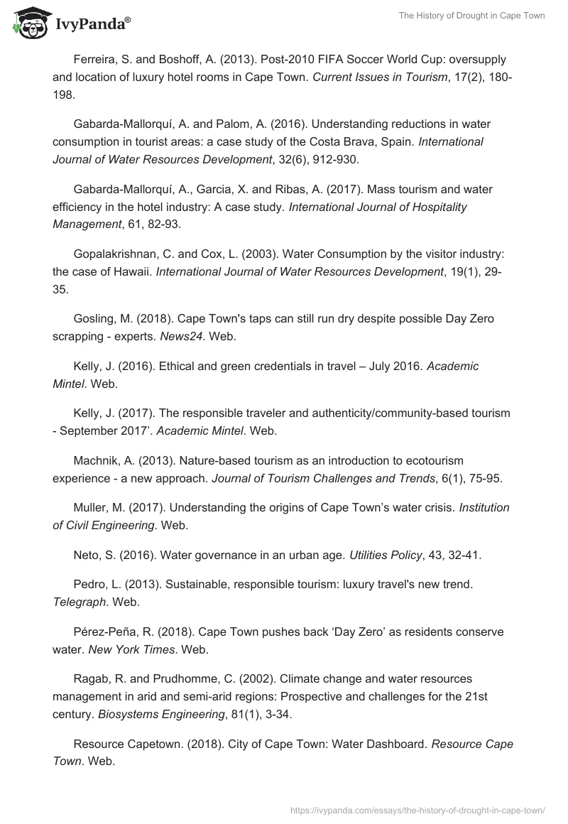 The History of Drought in Cape Town. Page 4