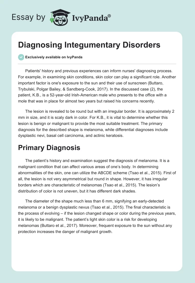 Diagnosing Integumentary Disorders. Page 1