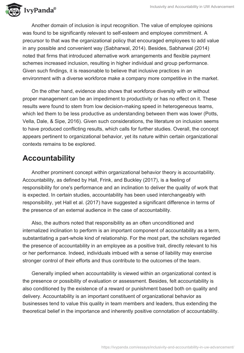 Inclusivity and Accountability in UW Advancement. Page 4
