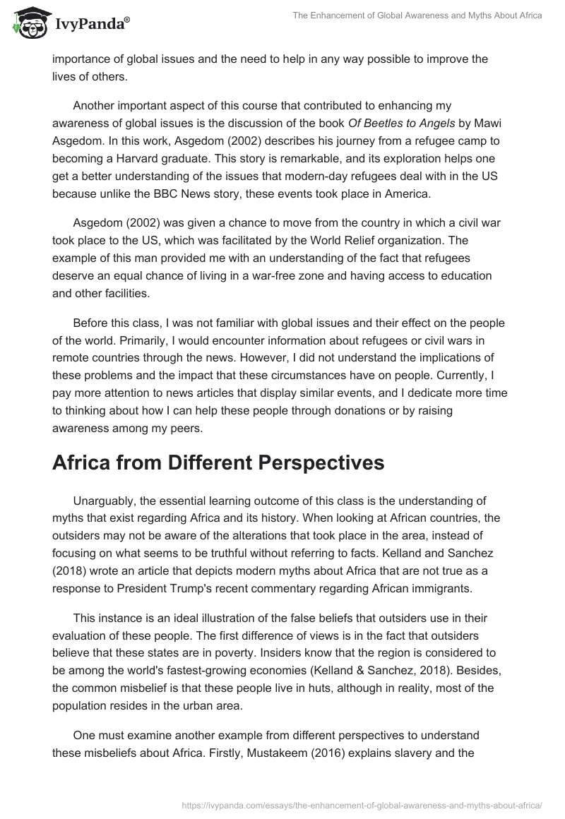 The Enhancement of Global Awareness and Myths About Africa. Page 2