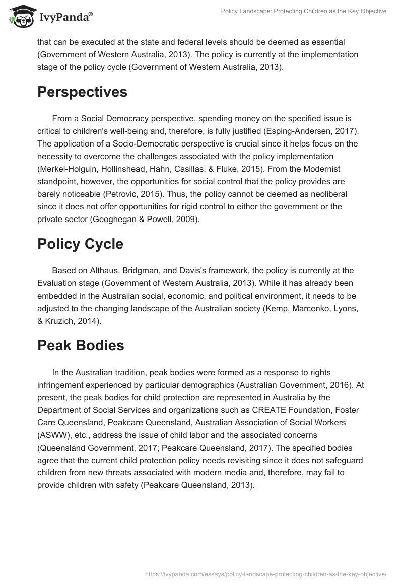 Policy Landscape: Protecting Children as the Key Objective. Page 2