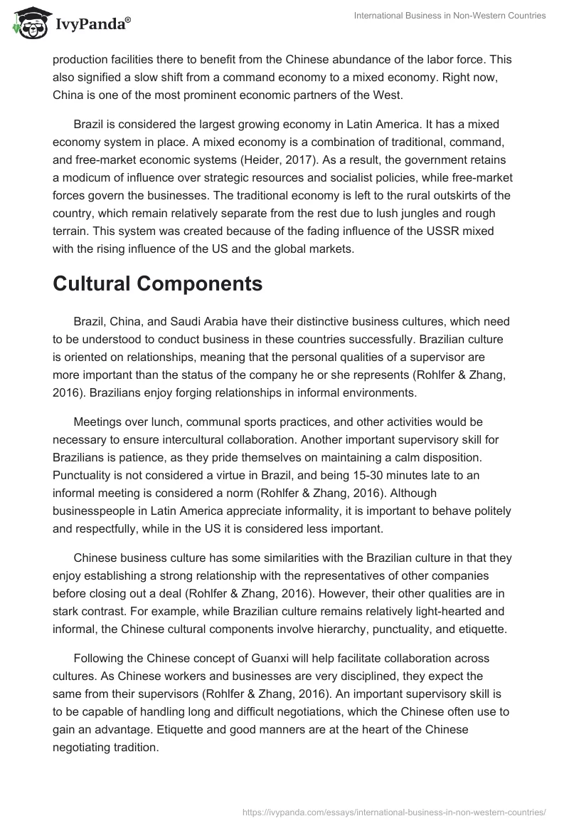 International Business in Non-Western Countries. Page 2