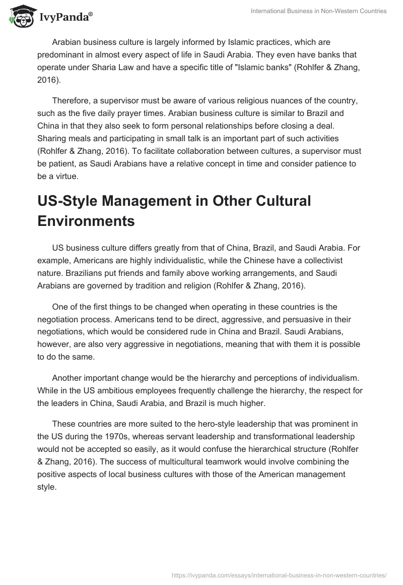 International Business in Non-Western Countries. Page 3