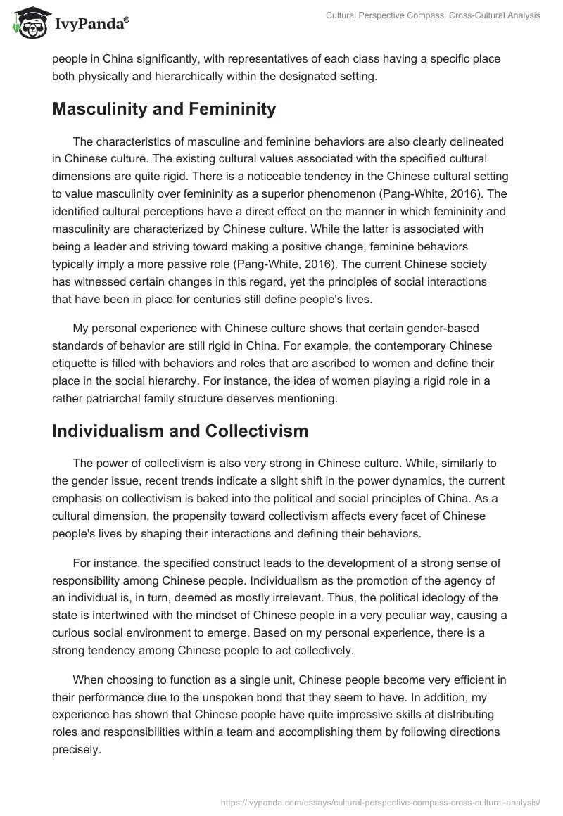 Cultural Perspective Compass: Cross-Cultural Analysis. Page 2