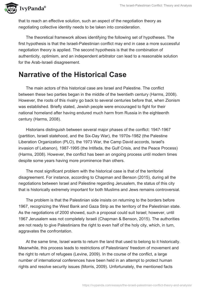 The Israeli-Palestinian Conflict: Theory and Analysis. Page 2
