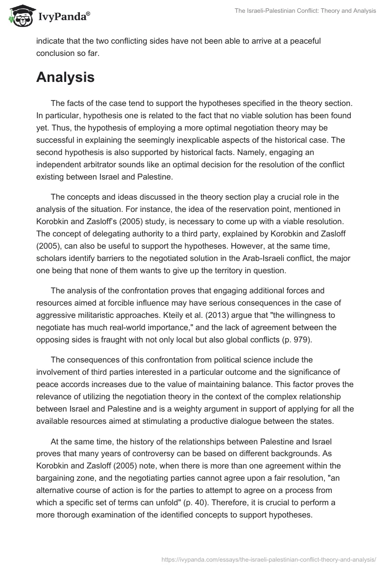 The Israeli-Palestinian Conflict: Theory and Analysis. Page 3