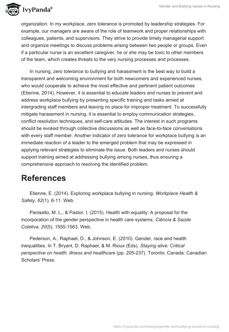 Gender and Bullying Issues in Nursing. Page 2