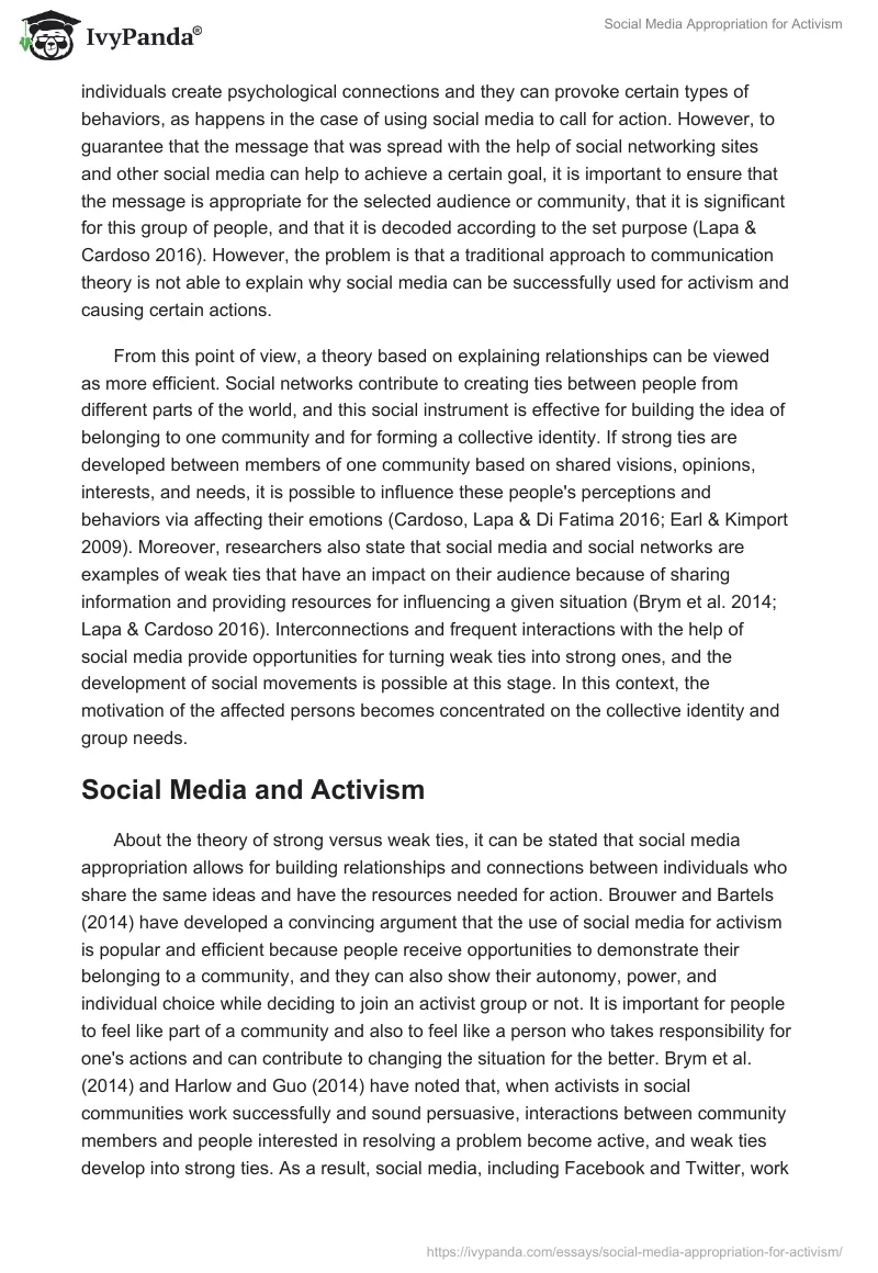 Social Media Appropriation for Activism. Page 3
