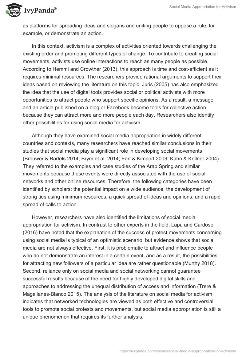 Social Media Appropriation for Activism. Page 4