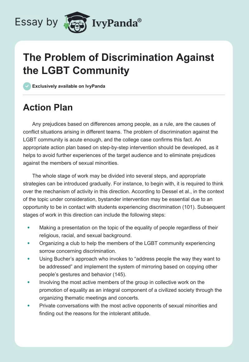 The Problem of Discrimination Against the LGBT Community. Page 1