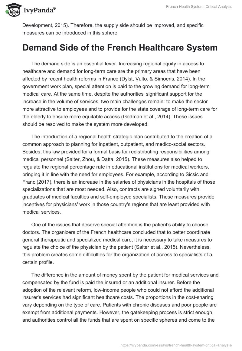 French Health System: Critical Analysis. Page 3
