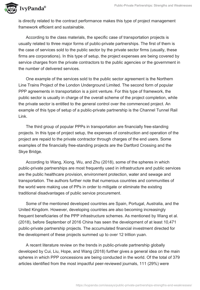Public-Private Partnerships: Strengths and Weaknesses. Page 3