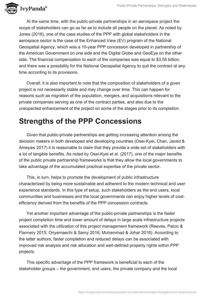 Public-Private Partnerships: Strengths and Weaknesses. Page 5