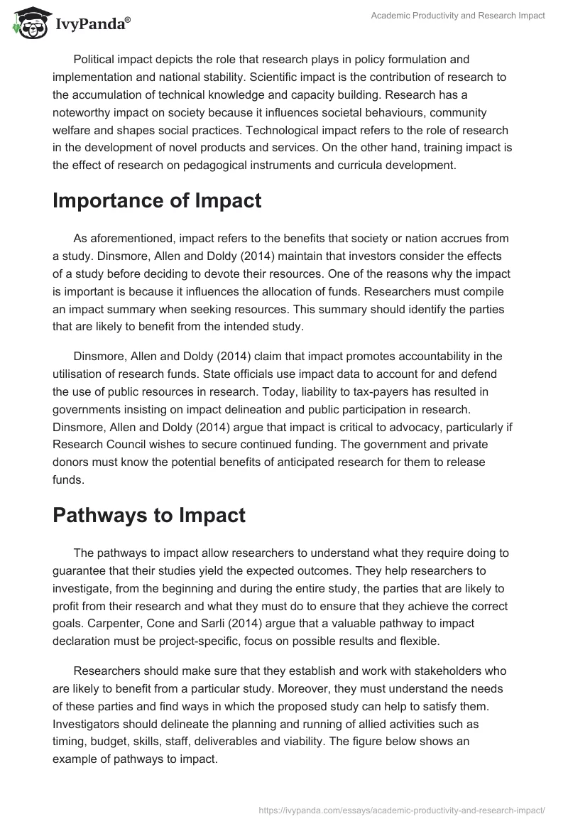 Academic Productivity and Research Impact. Page 2