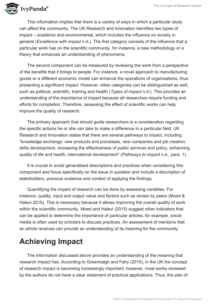 The Concept of Research Impact. Page 2
