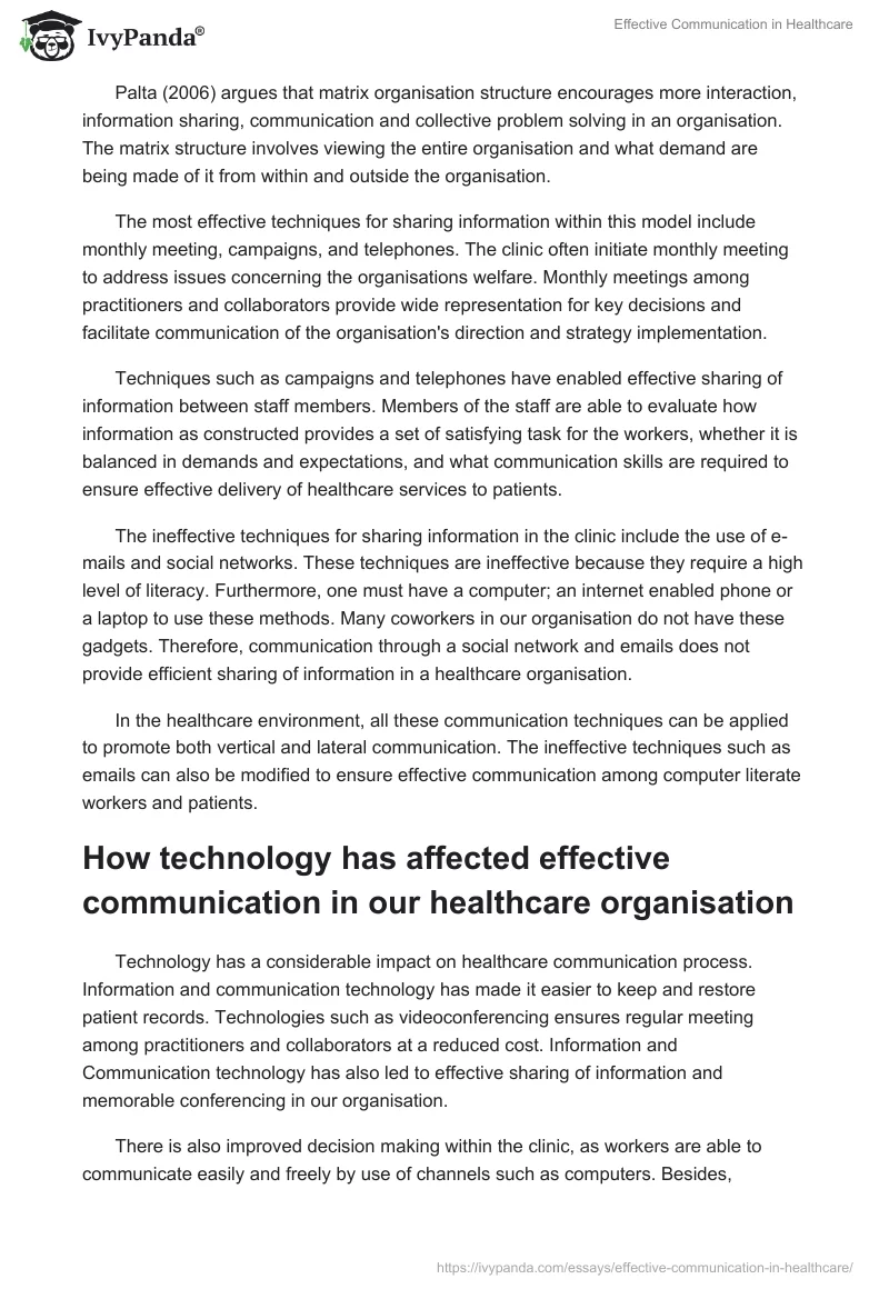 Effective Communication in Healthcare. Page 2