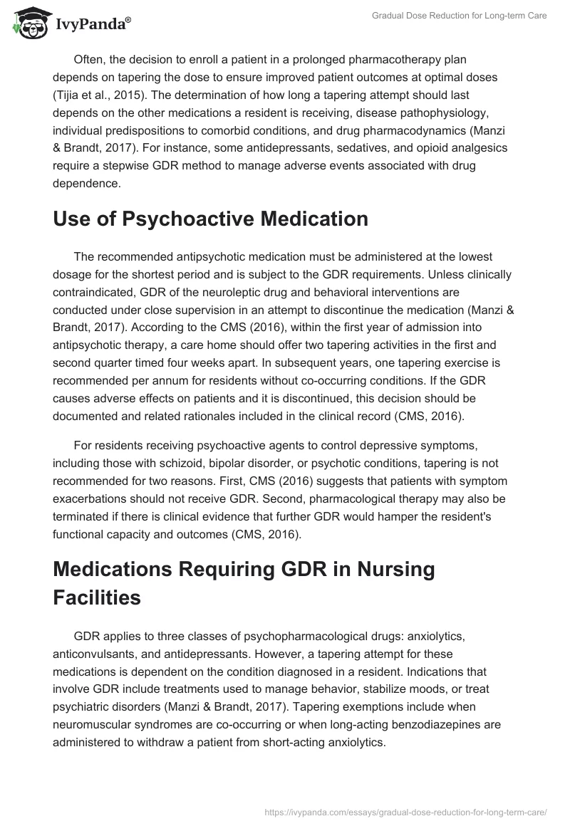 Gradual Dose Reduction for Long-term Care. Page 2