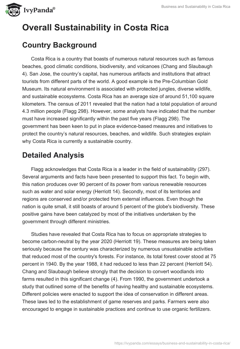 Business and Sustainability in Costa Rica. Page 2