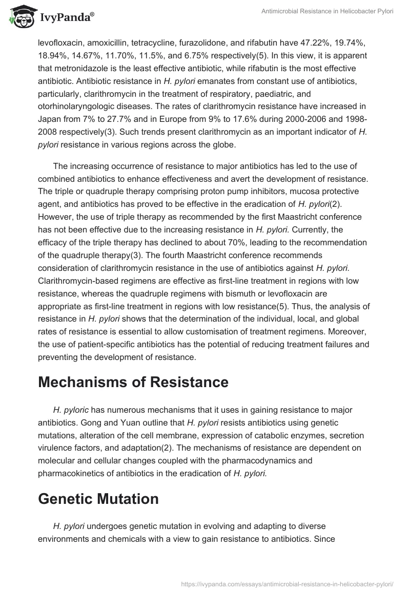 Antimicrobial Resistance in Helicobacter Pylori. Page 2