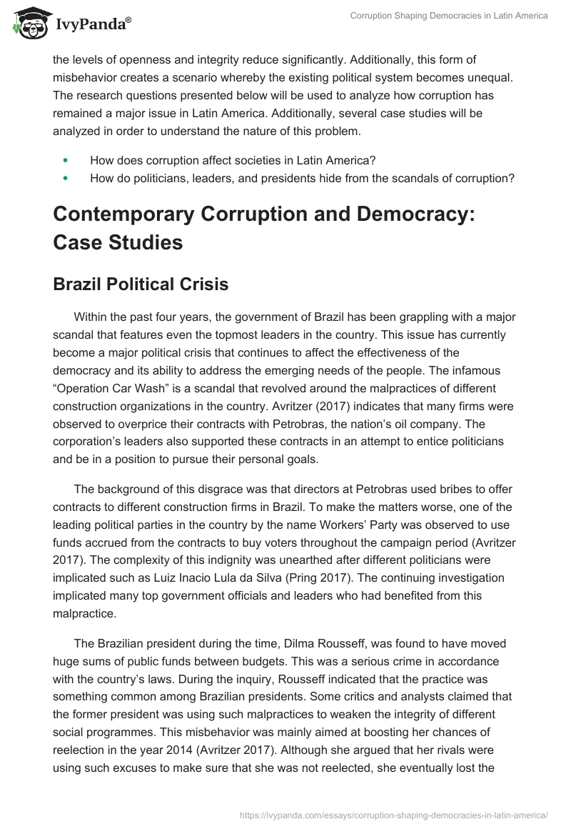Corruption Shaping Democracies in Latin America. Page 2