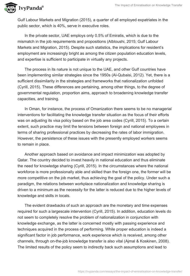 The Impact of Emiratisation on Knowledge Transfer. Page 2