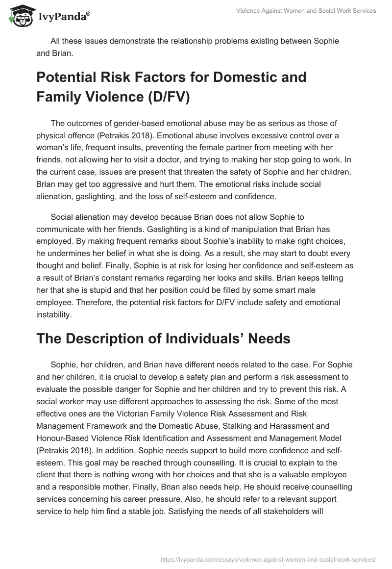 Violence Against Women and Social Work Services. Page 2