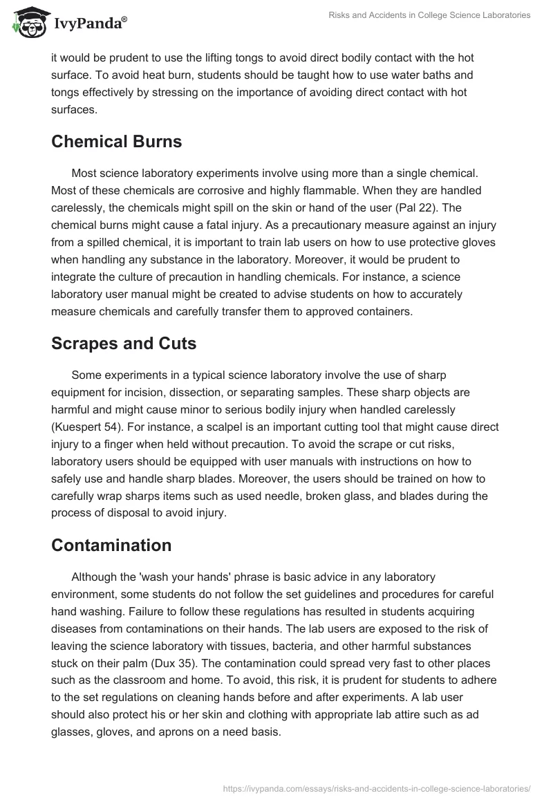 Risks and Accidents in College Science Laboratories. Page 2