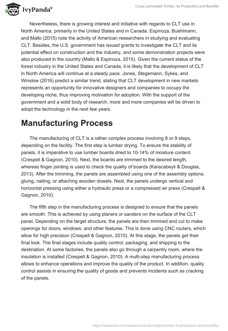 Cross-Laminated Timber, Its Production and Benefits. Page 3