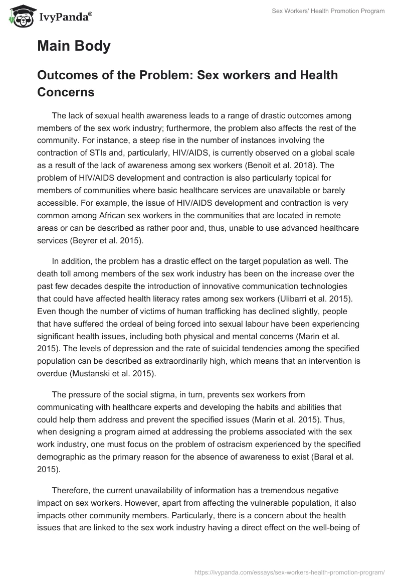 Sex Workers' Health Promotion Program. Page 4