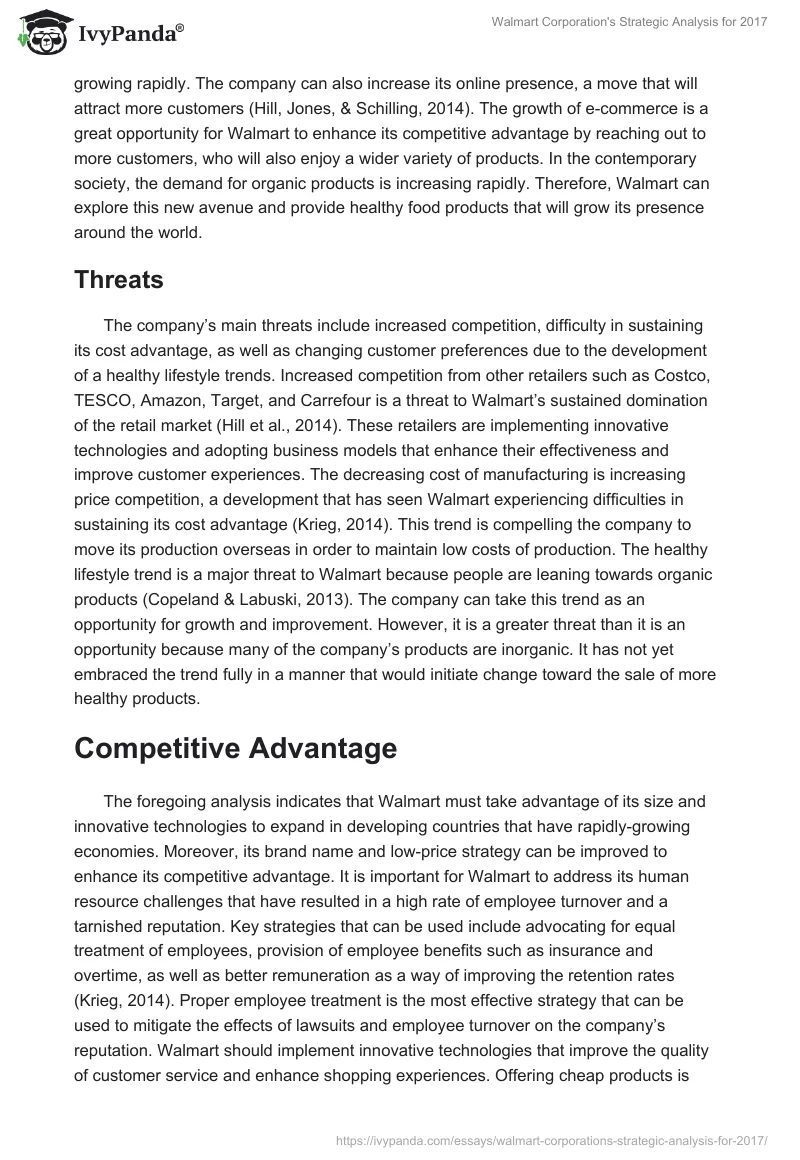 Walmart Corporation's Strategic Analysis for 2017. Page 3