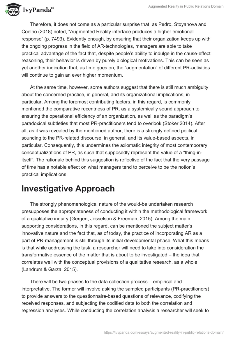 Augmented Reality in Public Relations Domain. Page 2