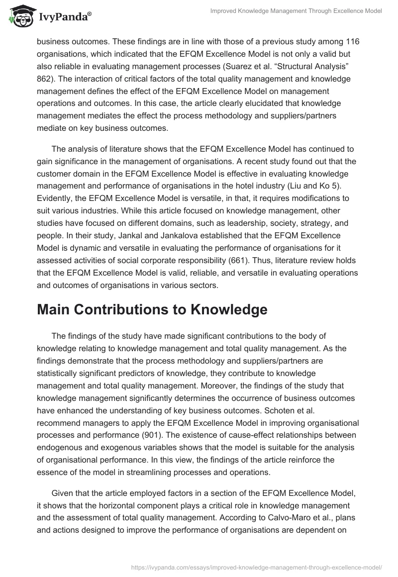 Improved Knowledge Management Through Excellence Model. Page 3