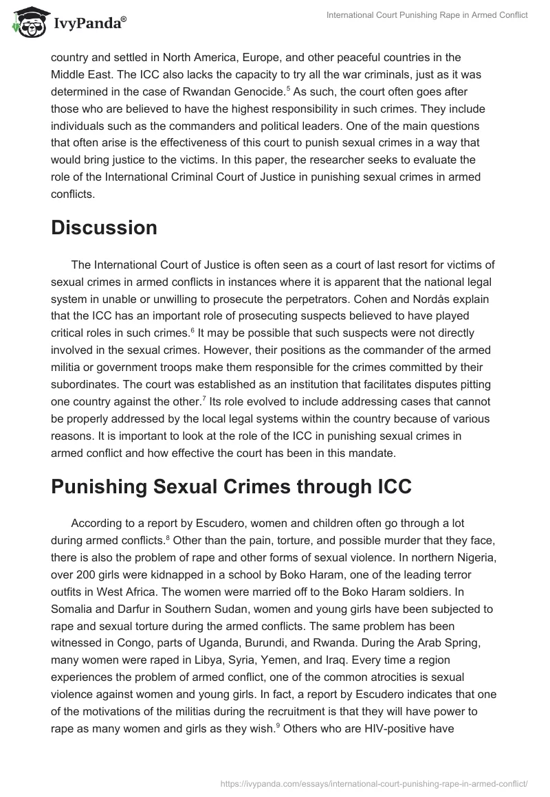 International Court Punishing Rape in Armed Conflict. Page 2