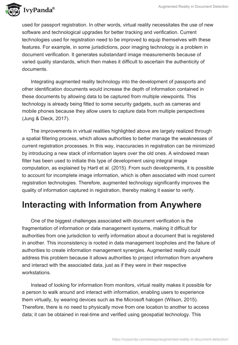 Augmented Reality in Document Detection. Page 4