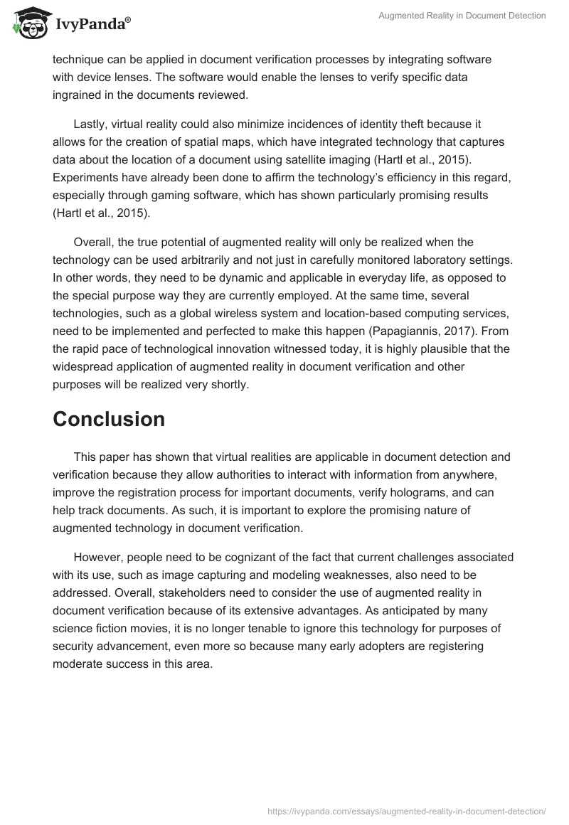Augmented Reality in Document Detection. Page 5