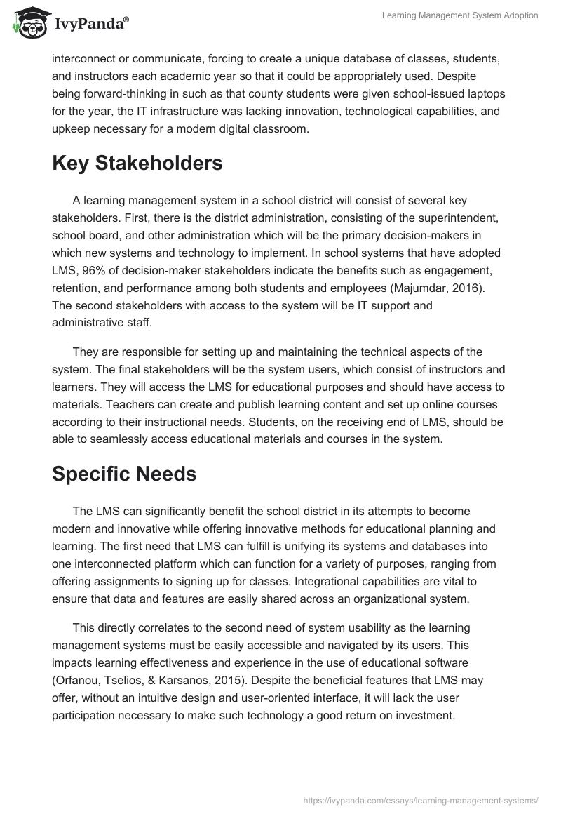 Learning Management System Adoption. Page 2