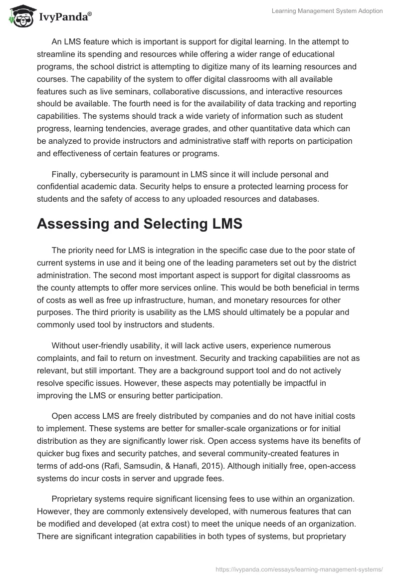 Learning Management System Adoption. Page 3