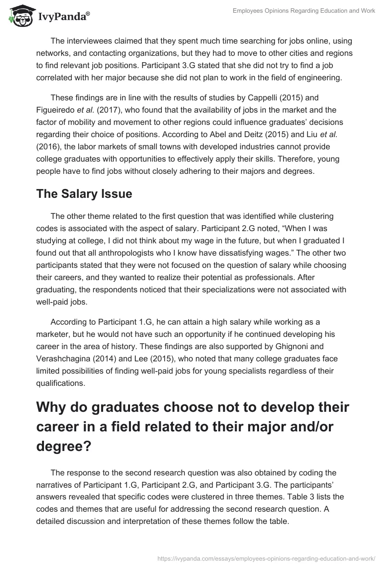 Employees Opinions Regarding Education and Work. Page 4