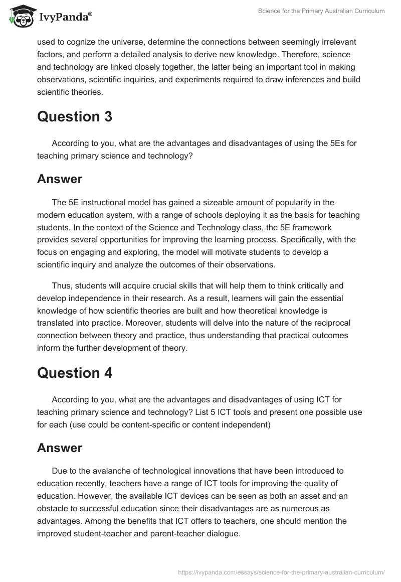 Science for the Primary Australian Curriculum. Page 2