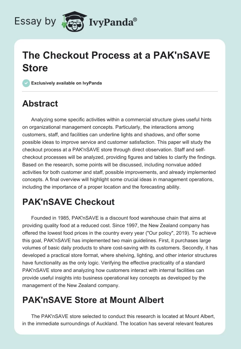 The Checkout Process at a PAK'nSAVE Store. Page 1
