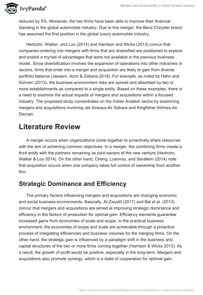 Mergers and Sustainability in Indian Aviation Industry. Page 2