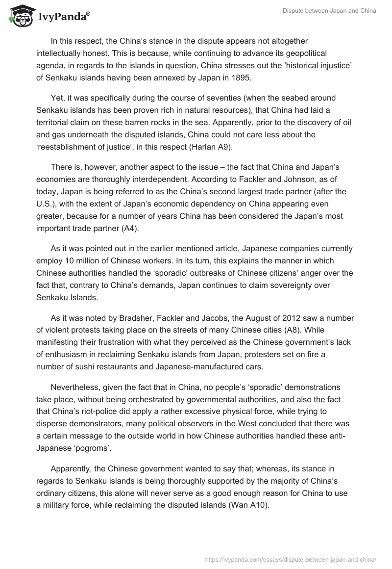 Dispute between Japan and China. Page 2