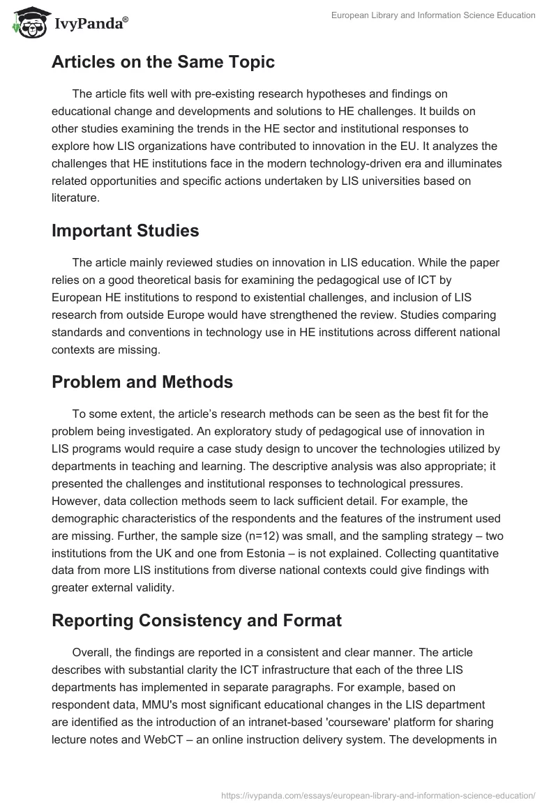 European Library and Information Science Education. Page 2