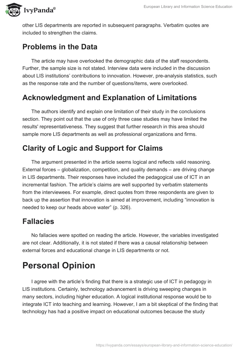 European Library and Information Science Education. Page 3
