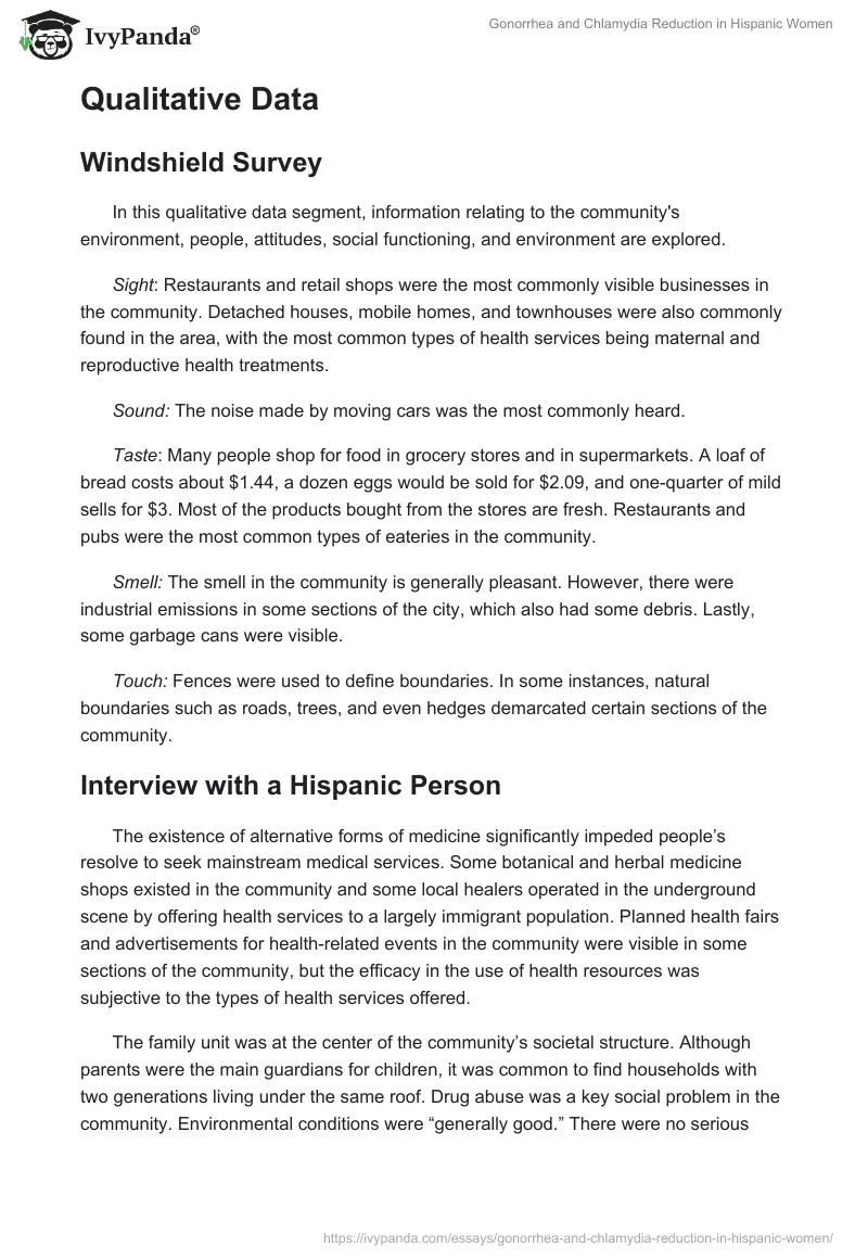 Gonorrhea and Chlamydia Reduction in Hispanic Women. Page 4